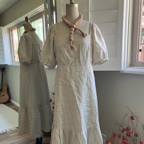 Garnet Hill Dresses & Skirts - Garnet Hill Puff Sleeve Midi Dress